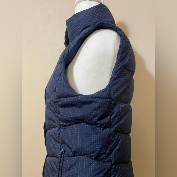 outdoor Edition winter warmth puffer vest navy dots women’s size small - Picture 2 of 5
